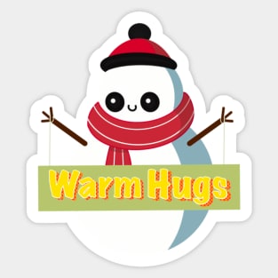 Snowman giving warm hugs Sticker